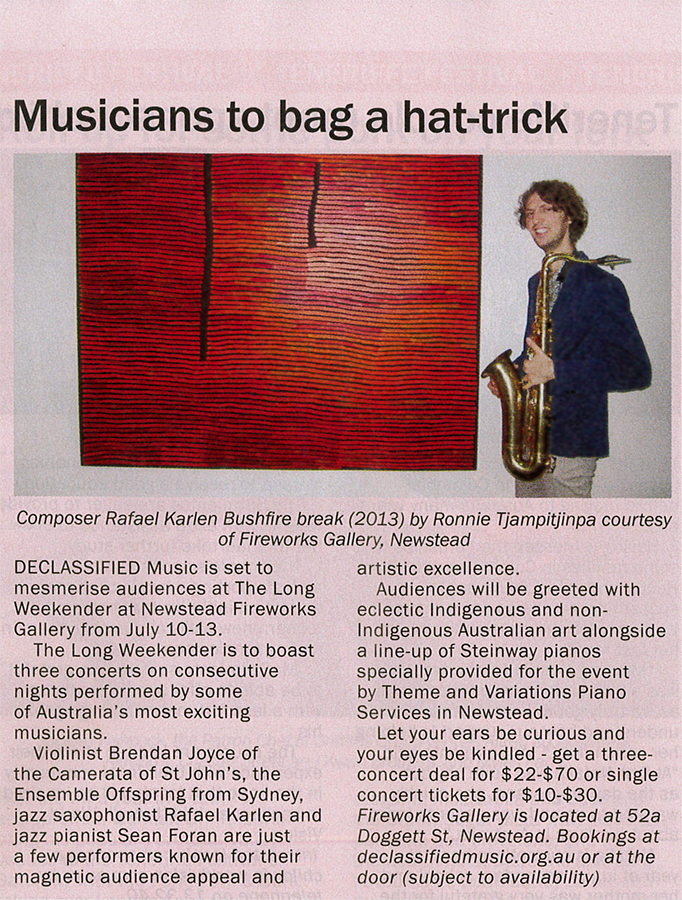 The Long Weekender article in the Brisbane News