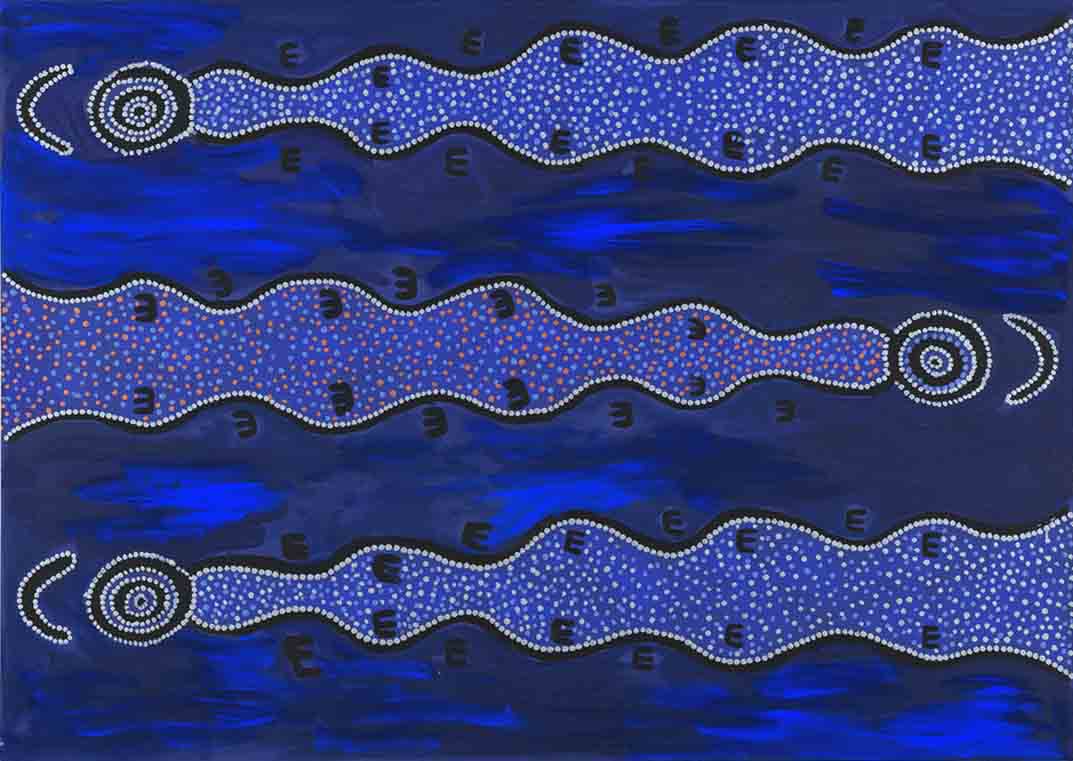 Michael Nelson Jagamara Possum love story at night 2018 acrylic on canvas 100x140cm FW18338 Michael Nelson Jagamara Possum love story at night 2018 acrylic on canvas 100x140cm FW18338